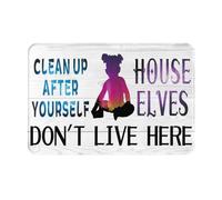 Alfombra Entrada Limpia Después De Ti Los Elfos Domésticos No Viven Aquí Alfombrilla Antideslizante Lavable Alfombra De Baño Divertidos Alfombras Limpia Zapatos para Patio Cocina Trasera 40X60CM