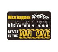 Alfombra Entrada Lo Que Pasa En La Cueva del Hombre Se Queda En La Cueva del Hombre Alfombras Limpia Zapatos Moderno Alfombra De Baño Divertidos Alfombrilla Antideslizante para Pasillo 40X60CM