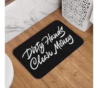 Alfombra Entrada Manos Sucias Hacen Dinero Limpio Alfombra Baño Resistente Felpudo Entrada Antideslizante Felpudo para Interior Cocina Jardín 40X60Cm