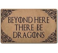 Alfombra Entrada Más Allá De Aquí Hay Dragones Alfombras Limpia Zapatos Absorbente Alfombra De Baño Moderno Alfombrilla Antideslizante para Pasillo Garaje Cocina 40X60CM