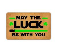 Alfombra Entrada May The Luck Be with You Alfombras Limpia Zapatos Antideslizante Lavable Alfombrade Baño para Cocina Interior Pasillo 40x60cm