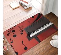 Alfombra Entrada Nota Musical De Piano Alfombra De Baño Divertidos Alfombras Limpia Zapatos Moderno Alfombrilla Antideslizante para Patio Interior Pasillo 40X60CM