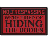 Alfombra Entrada Prohibido El Paso Estamos Cansados De Ocultar Los Cuerpos Alfombrilla Antideslizante Divertidos Alfombra De Baño Lavable Alfombras Limpia Zapatos para Cocina Patio 40X60CM