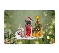 Alfombra Entrada Pug Pug Dog Merry Christmas Snow Christmas Tree Xmas Holidays Alfombra De Baño Absorbente Alfombras Limpia Zapatos Lavable Alfombrilla Antideslizante para Cocina Garaje 40X60CM