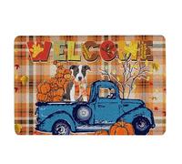 Alfombra Entrada Pumpkin Truck Autumn Happy Fall Y'All Thanksgiving Day Alfombra De Baño Divertidos Alfombra Antideslizante Moderno Alfombrilla Antideslizante para Interior Cocina Garaje 40X60CM