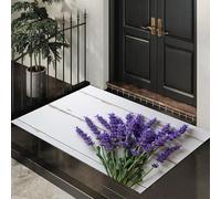 Alfombra Entrada Púrpura Lavanda Sobre Tablas De Madera Alfombras Limpia Zapatos Fotografía Minimalista Baño Alfombrilla Antideslizante Para Patio Cocina Trasera Interiores Y Exteriores,50X80Cm