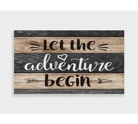 Alfombra Entrada Que Comience La Aventura Napa Skin Super Welcome Alfombrilla Antideslizante Absorbente Alfombras Limpia Zapatos Moderno Alfombra De Baño para Cocina Garaje Interior 40X60CM