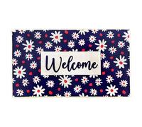 Alfombra Entrada Red White Blue Flowers Patriotic Holiday Memorial Day Veterans Day 4Th of July Alfombra Antideslizante Absorbente Alfombras Limpia Zapatos Lavable Alfombra De Baño para 40X60CM
