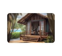 Alfombra Entrada Romántico Bungalow De Madera Alfombrilla Antideslizante Lavable Alfombra De Baño Absorbente Alfombras Limpia Zapatos para Trasera Pasillo Cocina 40X60CM