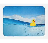 Alfombra Entrada Rubber Duck Little Duckling Toy Swimming In Pond Pool Sea Sunny Day Floating On Water Alfombrilla Antideslizante Lavable Alfombra De Baño Alfombras Limpia Zapatos para 40X60CM