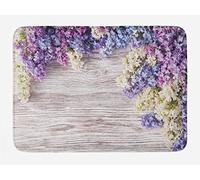 Alfombra Entrada Rustic Lilac Flowers Bouquet On Wood Table Spring Nature Romance Love Theme Alfombrilla Antideslizante Alfombra De Baño Antideslizante Alfombras Limpia Zapatos para 40X60CM