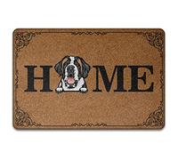 Alfombra Entrada Saint Bernard Funny Home Dog Alfombras Limpia Zapatos Absorbente AlfombraAntideslizante Antideslizante Alfombrade Baño para Pasillo Interior Cocina 40x60cm