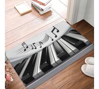 Alfombra Entrada Símbolo Musical De Piano Alfombras Limpia Zapatos Lavable Alfombra De Baño Divertidos Alfombrilla Antideslizante para Interior Patio Cocina 40X60CM