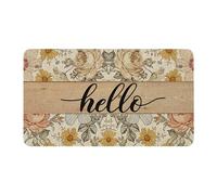 Alfombra Entrada Spring Flower Welcome Hello Spring Alfombrilla Antideslizante Moderno Alfombra Antideslizante Divertidos Alfombras Limpia Zapatos para Cocina Pasillo Garaje 40X60CM