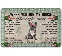 Alfombra Entrada Spring When Visiting My House Please Remember French Bulldog Funny Alfombrilla Antideslizante Divertidos Alfombra De Baño Moderno Alfombras Limpia Zapatos para Garaje 40X60CM