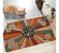 Alfombra Entrada Summer Here Comes The Sun Flower Alfombra De Baño Lavable Alfombrilla Antideslizante Moderno Alfombras Limpia Zapatos para Cocina Interior Jardín 40X60CM