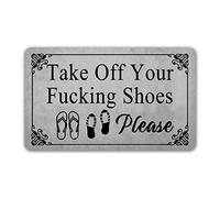Alfombra Entrada Take Off Your Fucking Shoes Please Alfombrilla Antideslizante Moderno Alfombra De Baño Lavable Alfombras Limpia Zapatos para Pasillo Interior Garaje 40X60CM