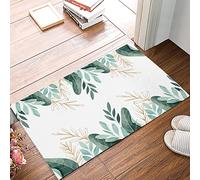 Alfombra Entrada Teal Tropical Plants Rustic Spring Green Alfombrilla Antideslizante Absorbente Alfombra De Baño Lavable Alfombras Limpia Zapatos para Interior Garaje Cocina 40X60CM