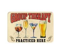 Alfombra Entrada Terapia De Grupo, Practicada Aquí Vintage Alfombras Limpia Zapatos Divertidos Alfombra De Baño Moderno Alfombrilla Antideslizante para Garaje Pasillo Cocina 40X60CM