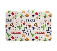 Alfombra Entrada Texas Star Red White and Blue Western Alfombrilla Antideslizante Divertidos Alfombra De Baño Lavable Alfombras Limpia Zapatos para Garaje Interior Cocina 40X60CM