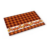 Alfombra Entrada Thanksgiving Harvest Pumpkin Buffalo Check Red Funny Personalized Custom Alfombras Limpia Zapatos Lavable Alfombra De Baño Absorbente Alfombrilla Antideslizante para 40X60CM