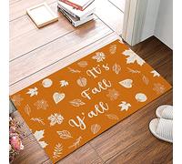 Alfombra Entrada Thanksgiving It's Fall Y'All Autumn Maple Harvest Alfombra De Baño Lavable Alfombrilla Antideslizante Absorbente Alfombras Limpia Zapatos para Jardín Interior Cocina 40X60CM