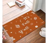 Alfombra Entrada Thanksgiving It's Fall Y'All Autumn Maple Harvest Brown Alfombra De Baño Absorbente Alfombras Limpia Zapatos Moderno Alfombrilla Antideslizante para Jardín Patio 40X60CM
