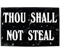 Alfombra Entrada Thou Shall Not Steal Alfombras Limpia Zapatos Lavable Alfombra De Baño Divertidos Alfombrilla Antideslizante para Garaje Interior Pasillo 40X60CM