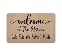 Alfombra Entrada To The Circus Wild Kids and Animals Inside AlfombraAntideslizante Absorbente Lavable Alfombras Limpia Zapatos para Pasillo Interior Cocina 40x60cm