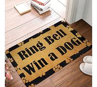Alfombra Entrada Toca La Campana Y GANA Un Perro para 40X60CM | Alfombra de Baño Lavable Alfombras Limpia Zapatos Para Cocina