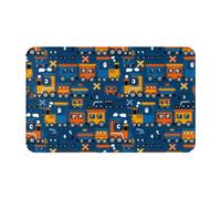 Alfombra Entrada Tren De Vapor Divertido Alfombra De Baño Absorbente Alfombras Limpia Zapatos Divertidos Alfombrilla Antideslizante para Pasillo Interior Patio 40X60CM