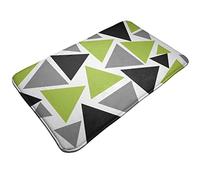 Alfombra Entrada Triangles Lime Green Gray Black On White Alfombrilla Antideslizante Absorbente Alfombra Antideslizante Lavable Alfombra De Baño para Cocina Interior Garaje 40X60CM