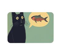 Alfombra Entrada Un Gato Que Quiere Pescado Alfombrilla Antideslizante Divertidos Alfombra De Baño Absorbente Alfombras Limpia Zapatos para Patio Cocina Pasillo 40X60CM