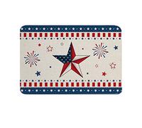 Alfombra Entrada USA Flag Star Independence Day Alfombrilla Antideslizante Lavable Alfombra De Baño Absorbente Alfombras Limpia Zapatos para Jardín Interior Patio 40X60CM