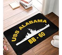 Alfombra Entrada USS Alabama Bb-60 Alfombras Limpia Zapatos Moderno Alfombra De Baño Divertidos Alfombrilla Antideslizante para Patio Cocina Trasera 40X60CM