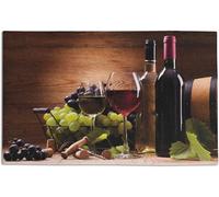 Alfombra Entrada Vino, Copas De Vino Tinto Y Servidas con Uvas Cata Gourmet Francesa Alfombra De Baño Alfombras Limpia Zapatos Divertidos Alfombrilla Antideslizante para 40X60CM