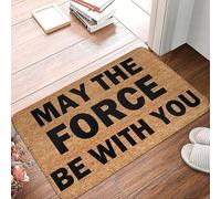 Alfombra Entrada Welcome May The Force Be with You Alfombra Antideslizante Lavable Alfombras Limpia Zapatos Moderno Alfombra De Baño para Garaje Pasillo Interior 40X60CM