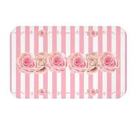 Alfombra Entrada Welcome Pink Flower Cottage Funny Alfombra De Baño Absorbente Alfombrilla Antideslizante Lavable Alfombras Limpia Zapatos para Pasillo Interior Cocina 40X60CM