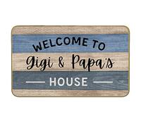 Alfombra Entrada Welcome To Gigi and Papa's House Alfombrilla Antideslizante Lavable Alfombra De Baño Moderno Alfombras Limpia Zapatos para Garaje Pasillo Interior 40X60CM