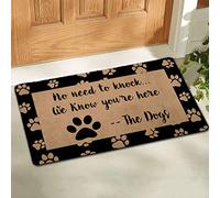 Alfombra Entrada Welcome with Back No Need To Knock We Know You'Re Here The Dog Alfombrilla Antideslizante Lavable Alfombra De Baño Absorbente Alfombras Limpia Zapatos para Cocina Jardín 40X60CM