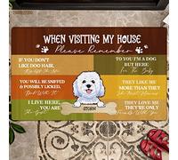 Alfombra Entrada When Visiting My House Please Remember Schnauzer Dog Welcome Funny Alfombra Antideslizante Lavable Alfombras Limpia Zapatos Divertidos Alfombra De Baño para Garaje 40X60CM