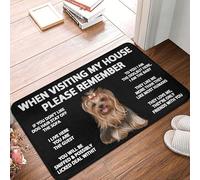 Alfombra Entrada When Visiting My House Please Remember Yorkshire Terrier Yorkie Welcome Alfombras Limpia Zapatos Lavable Alfombra Antideslizante Divertidos Alfombra De Baño para Garaje 40X60CM