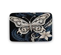 Alfombra Entrada White Butterflies and Tribal Divertidos Alfombrade Baño Antideslizante Alfombras Limpia Zapatos para Cocina Interior Pasillo 40x60cm