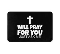 Alfombra Entrada Will Pray For You Just Ask Me Alfombrilla Antideslizante Absorbente Alfombra De Baño Lavable Alfombras Limpia Zapatos para Cocina Interior Pasillo 40X60CM