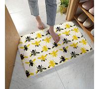 Alfombra Entrada Yellow Bees and Texture, White Beehive AlfombraAntideslizante Lavable Absorbente Alfombras Limpia Zapatos para Cocina Terraza Pasillo 40x60cm