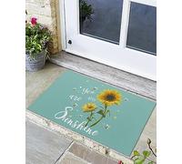 Alfombra Entrada You Are My Sunshine Sunflower and Bee Emerald AlfombraAntideslizante Antideslizante Lavable Alfombrade Baño para Pasillo Interior Cocina 40x60cm