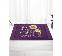 Alfombra Entrada You Are My Sunshine Sunflower Bee Purple Alfombras Limpia Zapatos Antideslizante Alfombra De Baño Lavable Alfombrilla Antideslizante para Cocina Patio Interior 40X60CM
