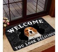 Alfombra Entrada You Look Delicious Welcome Funny Beagle Alfombrilla Antideslizante Absorbente Alfombra De Baño Moderno Alfombras Limpia Zapatos para Interior Pasillo Cocina 40X60CM