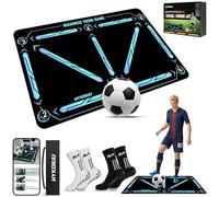 Alfombra Entrenamiento Futbol Kit 120x80cm con Vídeos de Entrenamiento y Calcetines Antideslizantes Futbol Alfombra Futbol Entrenamiento Profesional - Niños Tapete Treino Futebol