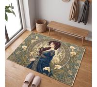 Alfombra Estampado Floral Retro Antideslizante Lavable en Lavadora, 40x60cm | Felpudo de Entrada Mujeres Lirio Cala Glicina con Microfibras Suaves Absorbentes para Perro, Entrada, Puerta y Pasillo